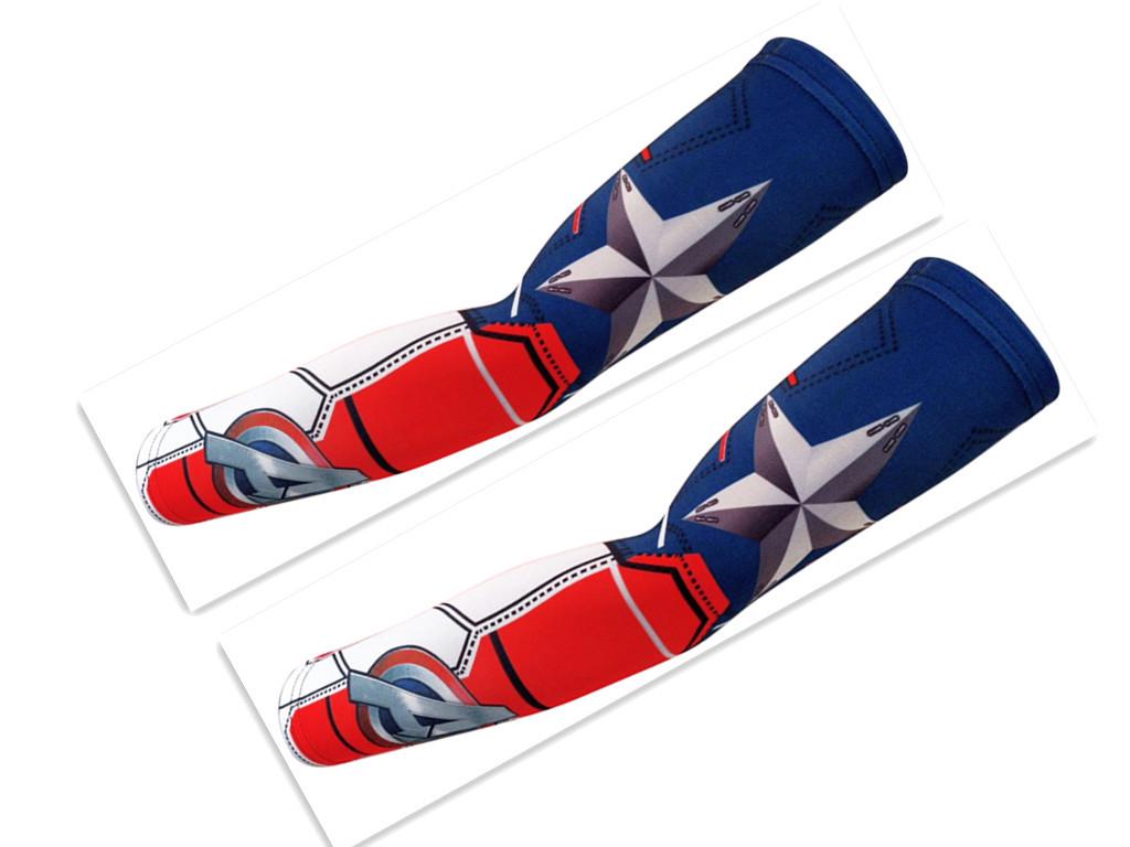 Superhero Arm Sleeves: Captain America, Spider-Man, Batman, Superman - Unisex Summer Cycling Protection One Size