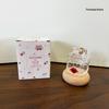 Three-Dimensional High Borosilicate Glass Fortune Cat Coin Bank and Gift Jar.