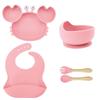 Baby Silicone Crab Plate & Bowl Set with Bib - Food-Grade Tableware