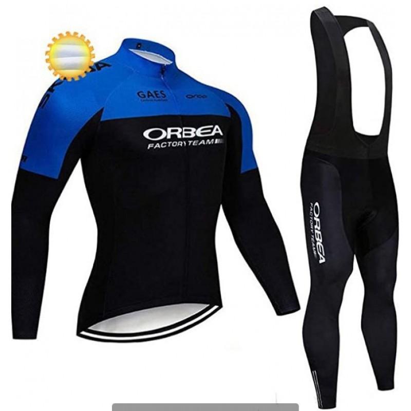 Winter Thermal Cycling Jersey Bib Pants Set Men Women Long Sleeve Fleece Warm Mountain Bike Outfit