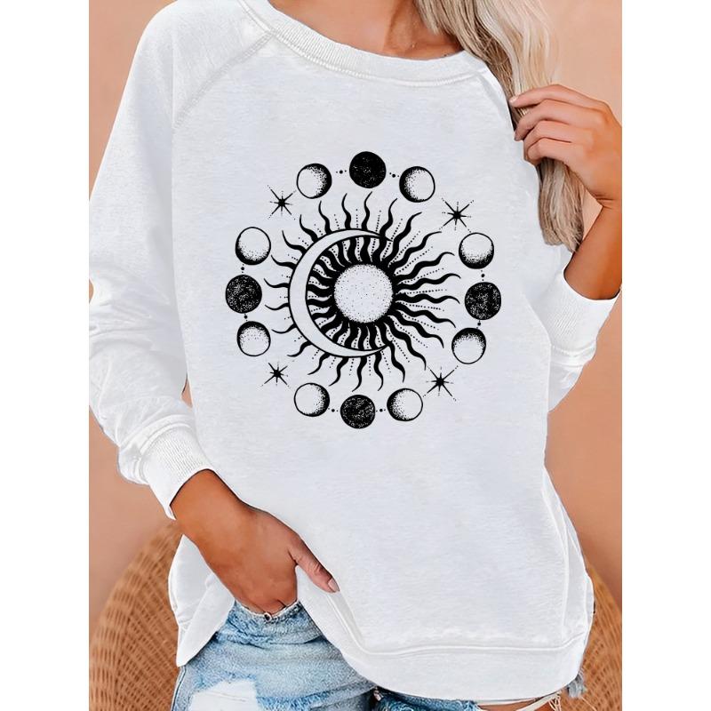 

Seeyoushy Интересный принт 2023 Новый О-образный вырез с длинным рукавом Женская осенне-зимняя модная женская одежда Y2K Повседневная толстовка с капюшоном XL