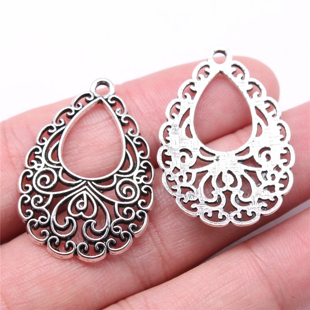 10pcs Charms Waterdrop For Earring Making DIY Jewelry Findings For Jewelry Making Accessories Antique Silver Color