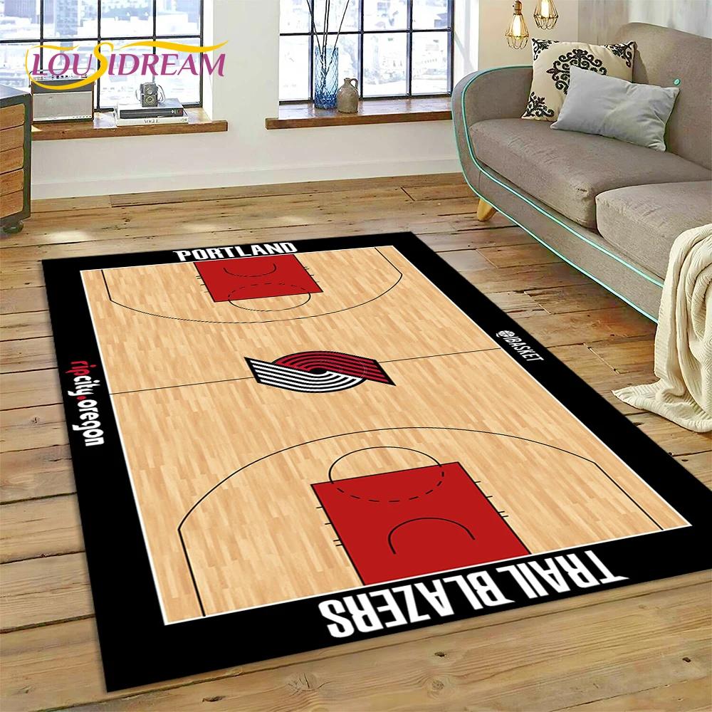 Tappeto Personalizzato 3D Campo da Basket Americano Squadra per Decorazione Soggiorno Camera da Letto, Decorazione Antiscivolo per Divano Zerbino Regalo