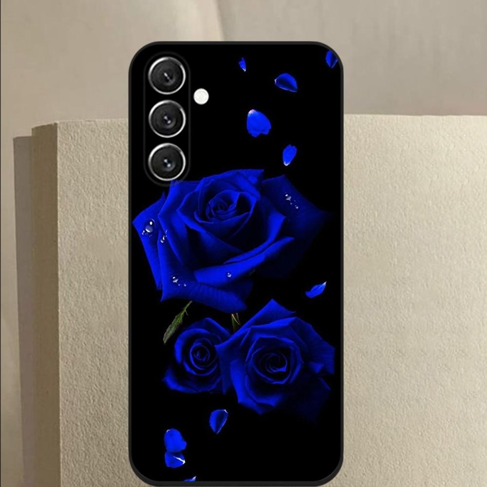 Blue rose flower  Phone Case For Samsung Galaxy A13,A21s,A22,A31,A32,A52,A53,A71,A80,A91 Soft Black Cover