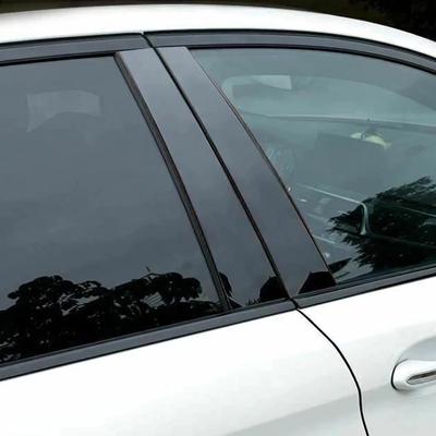 4PCS Bright Black/Carbon Fiber Car Door Pillar Posts Trim Cover BC Column Sticker For VW Golf 8 MK8 2024