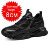 Men's Breathable Mesh Sneakers - 8cm Height Boost, Thick Sole, Running Casual Dad Shoes for Autumn & Winter