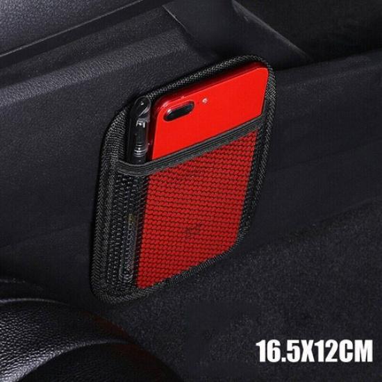 1x Black PU Leather Car Accessories Storage Pouch Bag Phone Holder Organizer