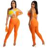 K10179 Women's Summer Sexy Nightclub Feather Camisole and Pants Two-Piece Set
