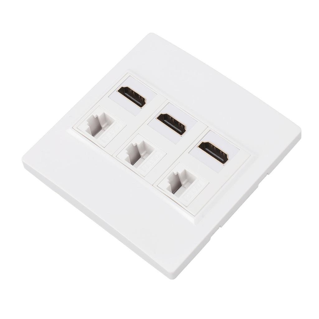 Cat6 HD Multimedia Interface Wall Plate Professional Gigabit 4K HD 6 Port Wall Plate for Computer TV Hard Disk Projector