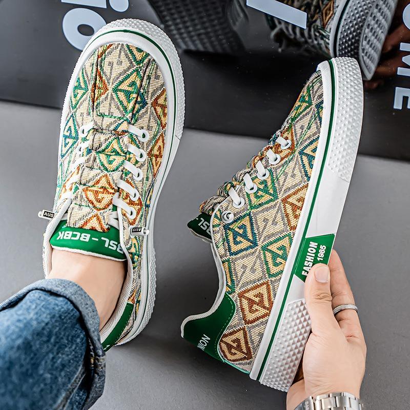Old Beijing cloth shoes men's spring and summer new canvas shoes thin trendy shoes young and young trend versatile casual men's board shoes