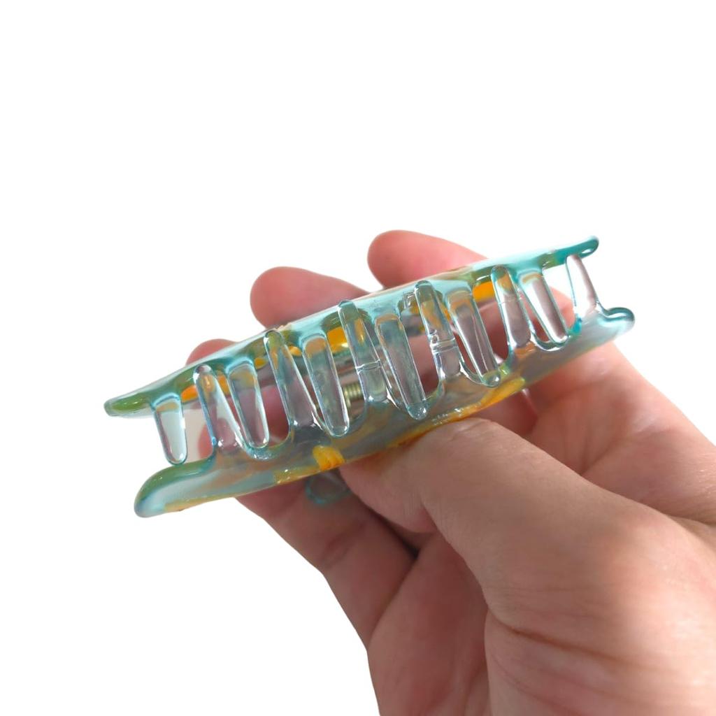 Novelty Fish Tank Hair Clip,Acetate Claw Clip for Women,Women Hair Accessories,Cyan, 1 Count (Pack of 1)