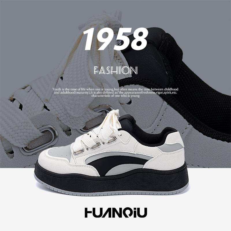 Global original niche board shoes men's ZHQ-ZL9002 spring trend popular shoes design sense thick sole heightening board shoes
