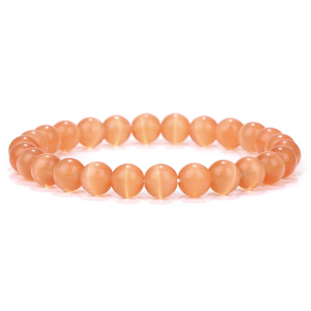 

8 мм браслет из бусин кошачий глаз, браслеты из натурального камня, гладкие кварцевые бусины кошачий глаз, браслет для мужчин и женщин, ювелирные изделия Pulsera