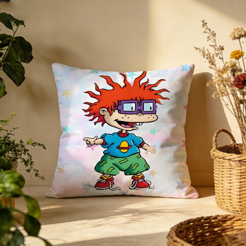 Trendy RRugratses Cushion Cover Versatile DoubleSided Pillow Case Fit for Sofa Bed Car Daily Decor