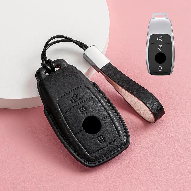GMO3 for Mercedes Benz A C E S G Class Pink Leather W177 W205 W213 X167 W222 CLA GLE GLB GLS AMG Smart Remote Car Key Case Cover Fob