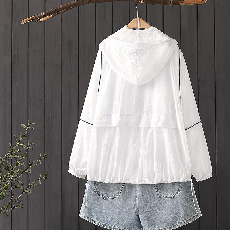 Women's Color Block Hooded Long Sleeve Lightweight Jacket