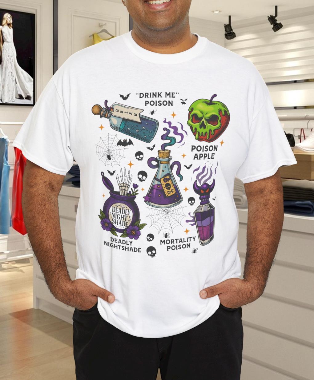 Retro Pick Your Poison Halloween Costume T-Shirt Mens Womens Tees Top 4XL