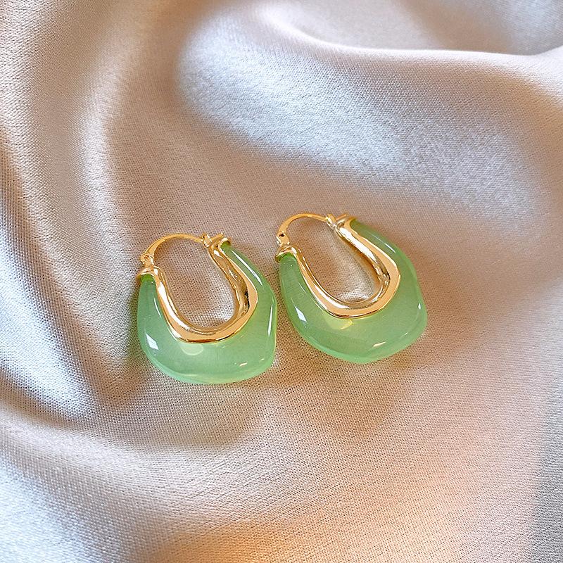 Silver Needle Green Butterfly Flower Pearl Stud Earrings Small Fresh High-end Earrings Earrings Women