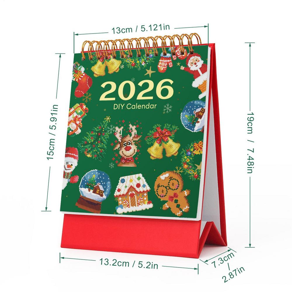 

2026 Gem Art Календар DIY Малювання Каменями Набір для Творчості 2026 Січень до Грудня 12 Місячних Настільних Календарів Прикраси Для Планування