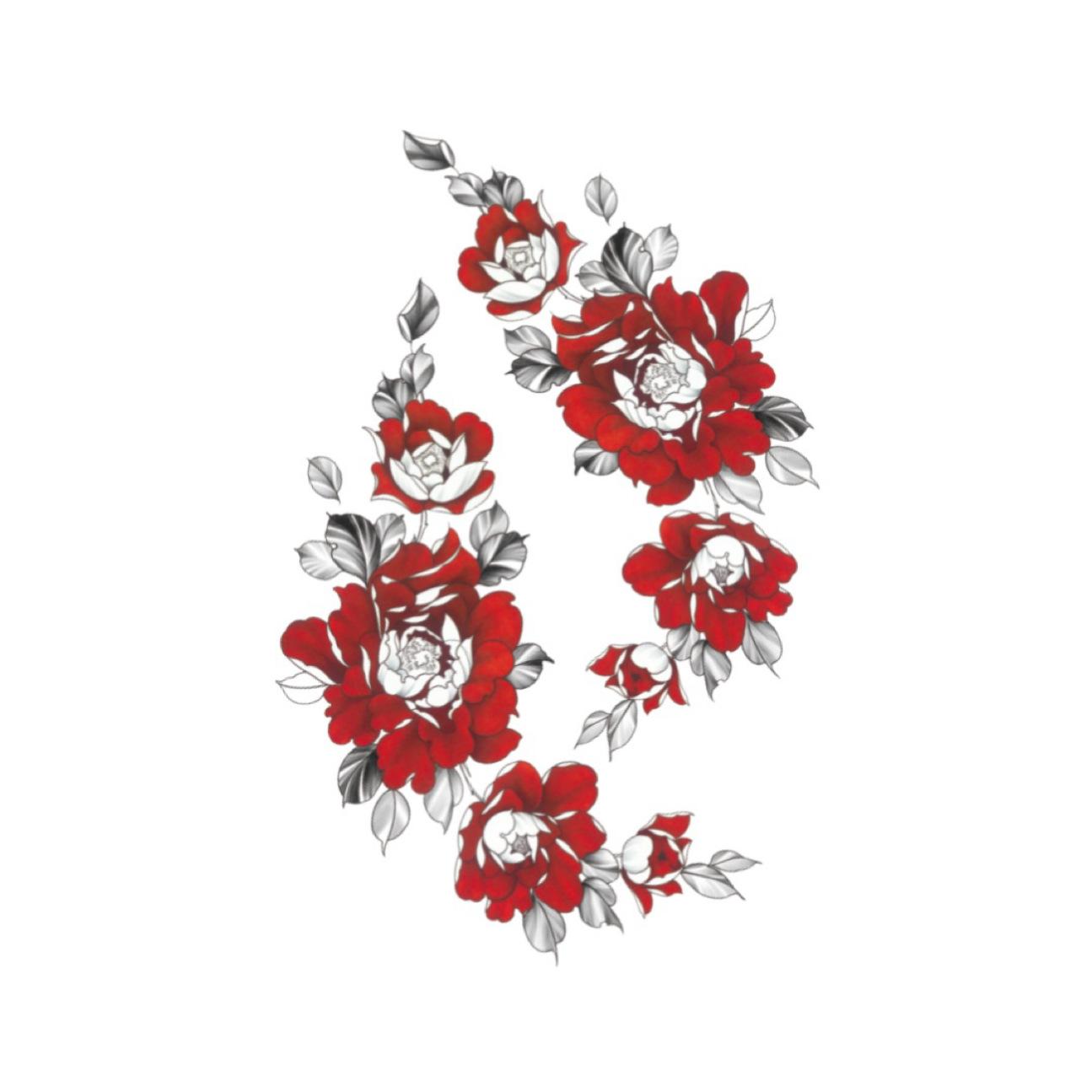 

Large-area red flower tattoo sticker is waterproof, wear-resistant, and long-lasting3-5Heavenly Wind 39*31cm