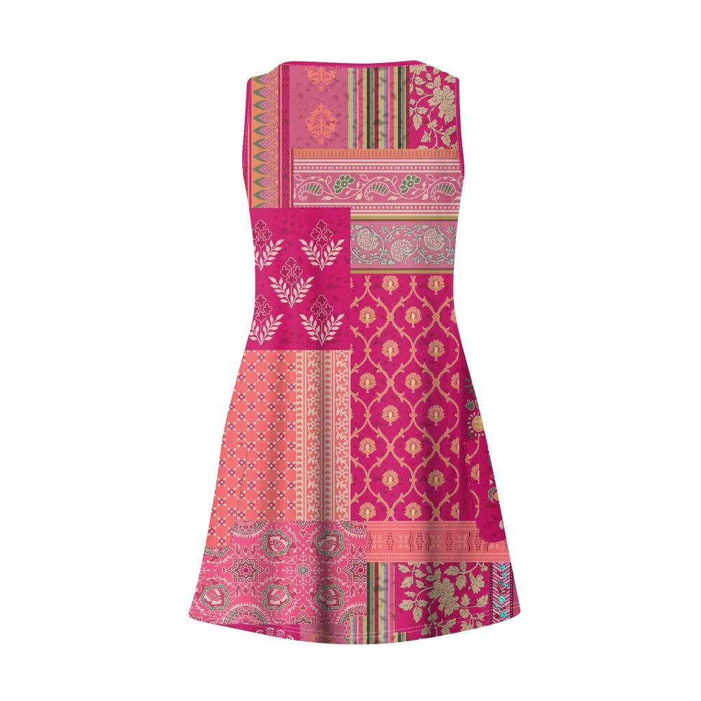 Women's Casual Sundress With Pockets Summer Boho Beach Dress Floral Blouses For Women T-Shirts Dress V Neck Loose Tank Dresses