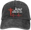 Jesus Save My Life Baseball Cowboy Cap Unisex Adult Adjustable Vintage Washed for Women Unisex Trucker Denim Hat Outdoor