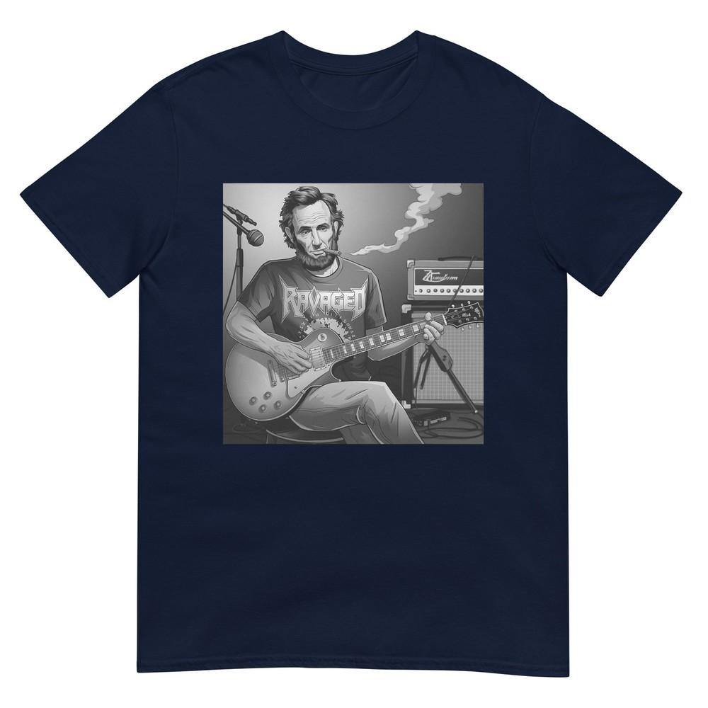President Abraham Lincoln Playing Guitar Abe Lincoln Vintage TShirt S
