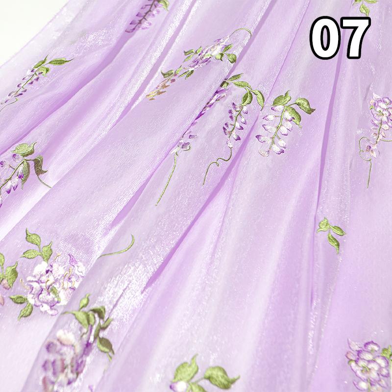 50X150Cm Chinese Style Embroidery Wisteria Fabric Gradient Edges Designer Fabric Diy Sewing Hanfu Dress Doll Costume Cloth