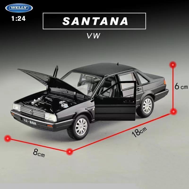 WELLY 1/24 Volkswagen SANTANA  Alloy Diecasts Metal Toy Vehicles Car Model Miniature Scale Model Collection Kids Delicate Gifts