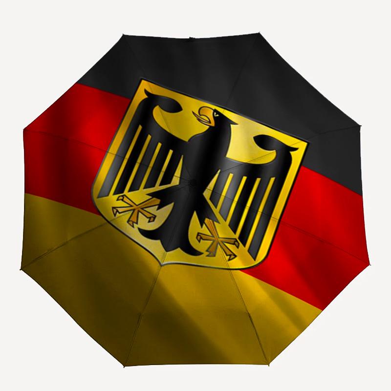 1 Stück Flaggen-Regenschirm Tragbarer Falt-Regenschirm Eisenrahmen Loch-Knochen-Struktur Outdoor Heim-Regenschirm