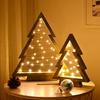 A Set Of Christmas Table Decorations, Two Sizes Of Wooden Christmas Tree Lights, Christmas Holiday Decoration Interior