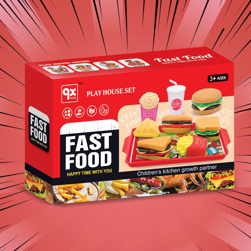 9-teiliges Set Kinder Rollenspiel Miniatur Snack Burger Brot Lernspielzeug Simulation Essen Hamburger Küche Kochspielzeug Set