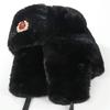 Winter Warm Fleece-Lined Soviet Style Military Hat With Embroidered Badge Men Women Outdoor Cold Weather Protection