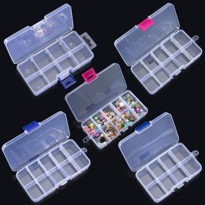 8/10 Grids Transparent Plastic Storage Jewelry Box Compartment Adjustable Portable Storage Box for Bead Earrings Jewelry Storage