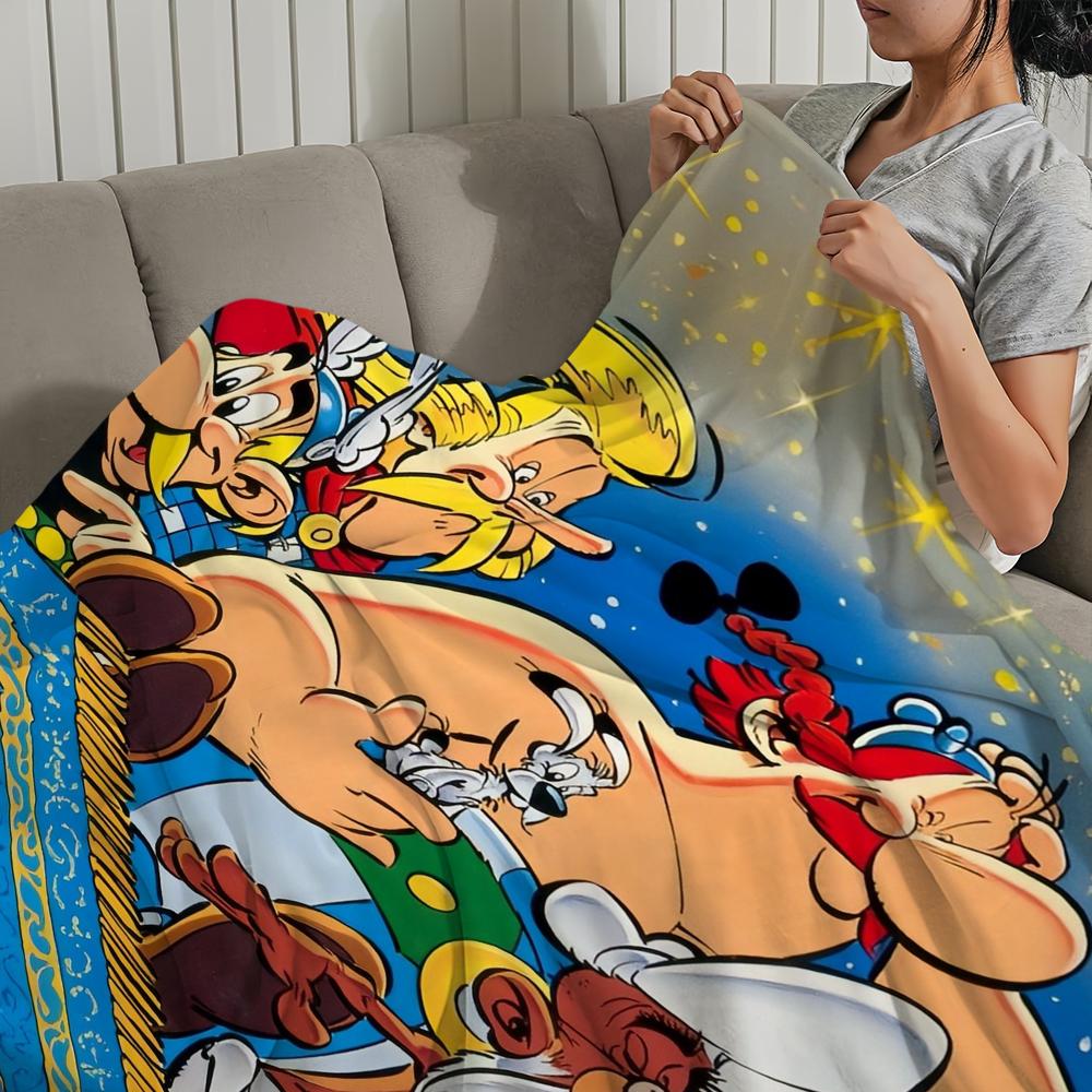 Cartoon A-Asterix And O-Obelix Blanket Soft Comfortable Nap Plush Suitable For Iiving Room Office Bedroom Birthday Home Kid Gift