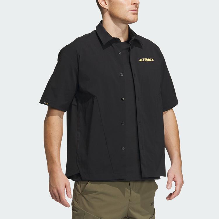 Adidas Campyx Outdoor Sun Protection Sport Shirt Short Sleeve Unisex Tops Black IC1963