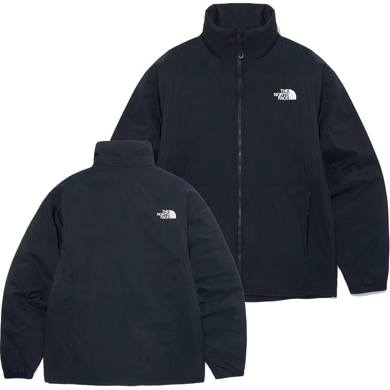 The North Face Logo Stand Collar Loose Zipper Long Sleeve Cotton Jacket Men Jackets Navy-Blue NJ3NQ55C