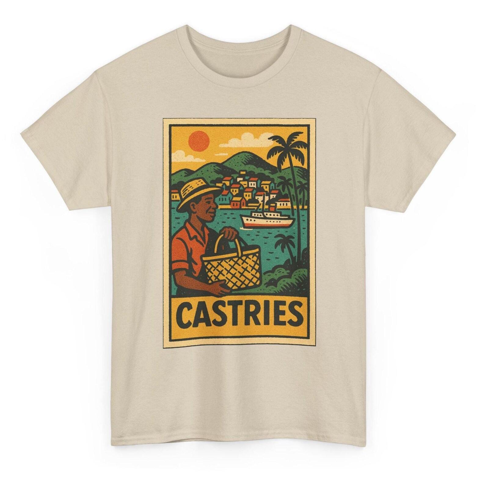Castries T-Shirt Unisex: Retro St Lucia Tee 3XL