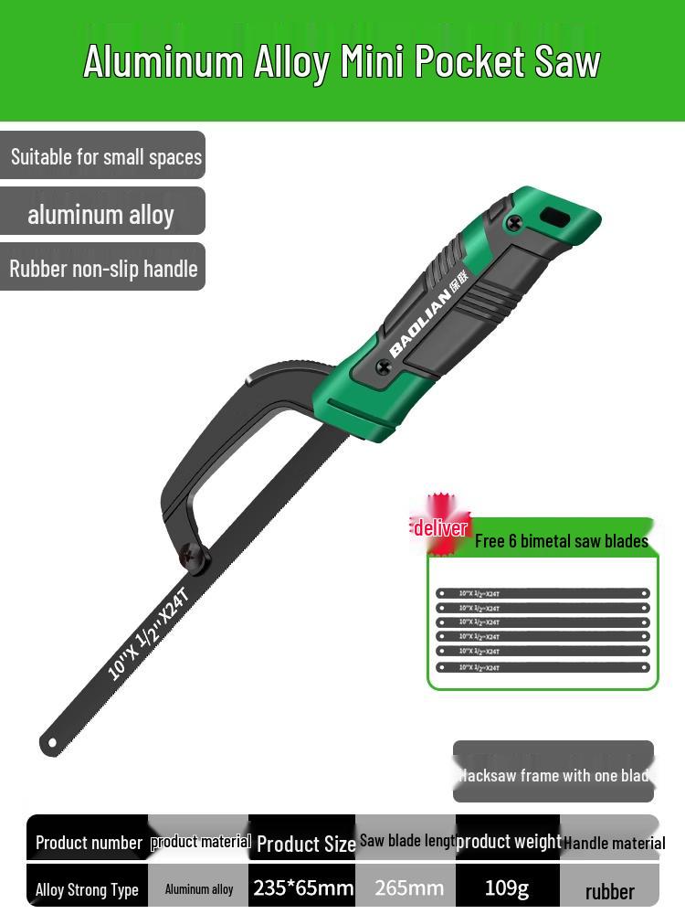 Handmade Steel Handheld Saw for Wood and Metal Cutting