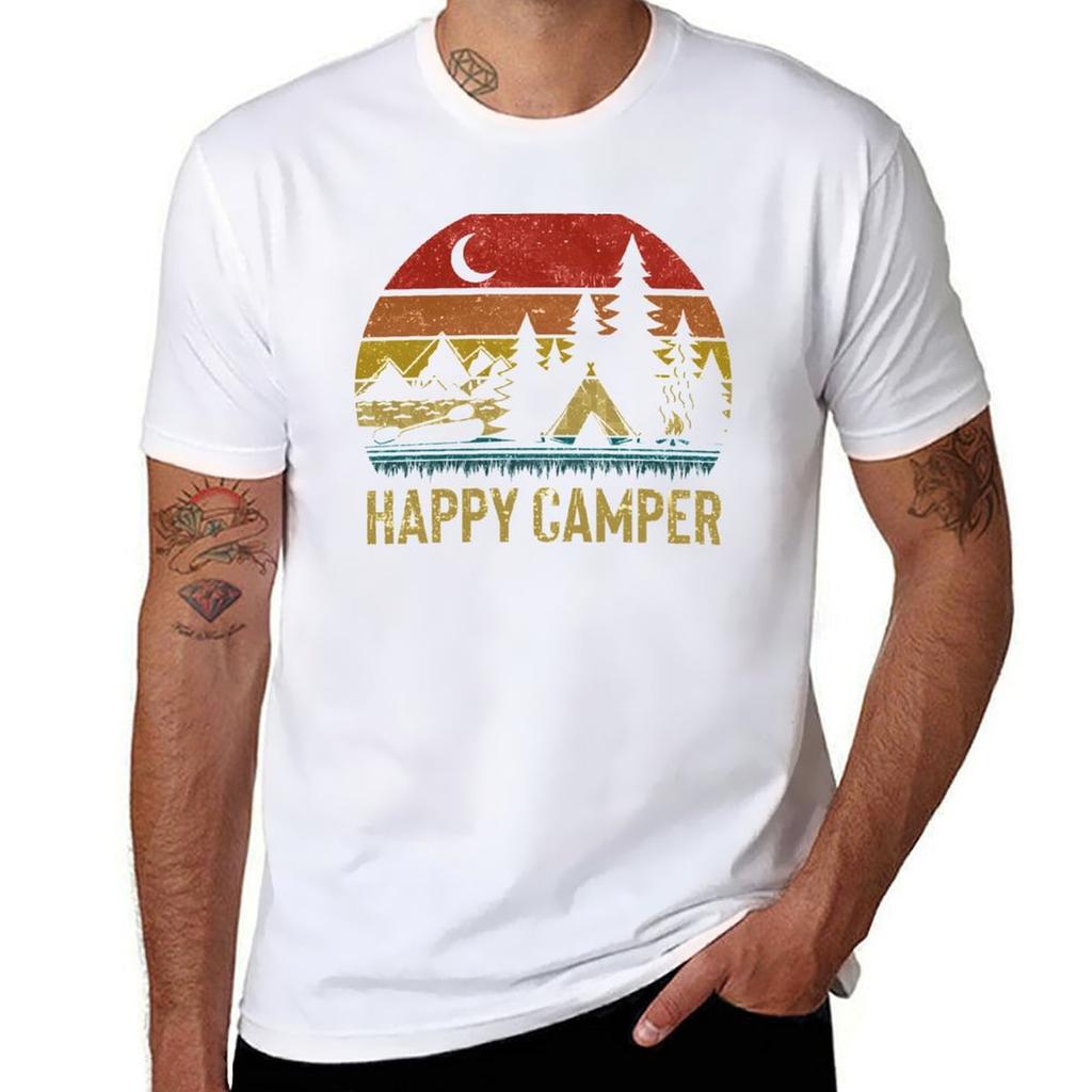 Happy Camper TShirt Casual Holiday Short Sleeve Tee