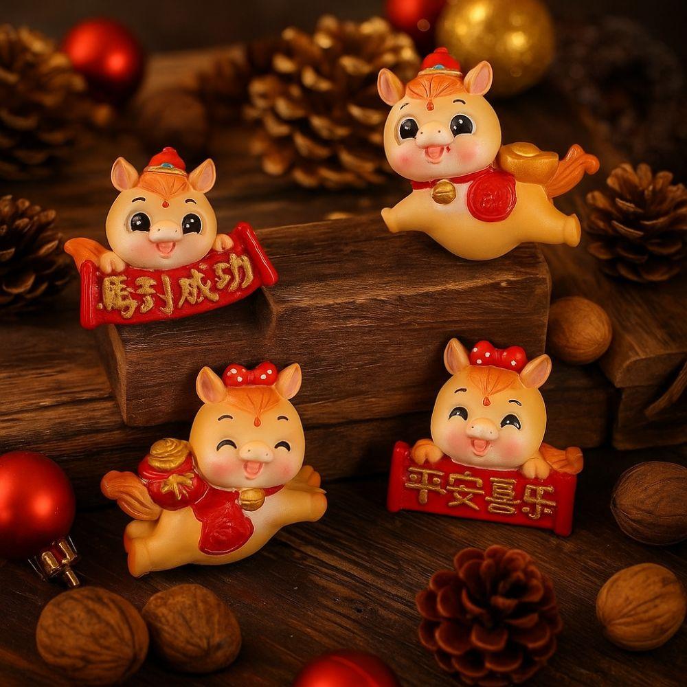 Resin 2026 Horse Figurines Funny Horse Statue Animal Statue Horse Figures  New Year Gift