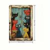 Metal Tin Sign Vintage Cat Peeking Wall Decor Rustic Country Farmhouse Bar