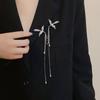 Vintage Phoenix Tassel Brooch Pearl Long Fringe Brooches Exquisite Chinese Style Brooch Pin  Women