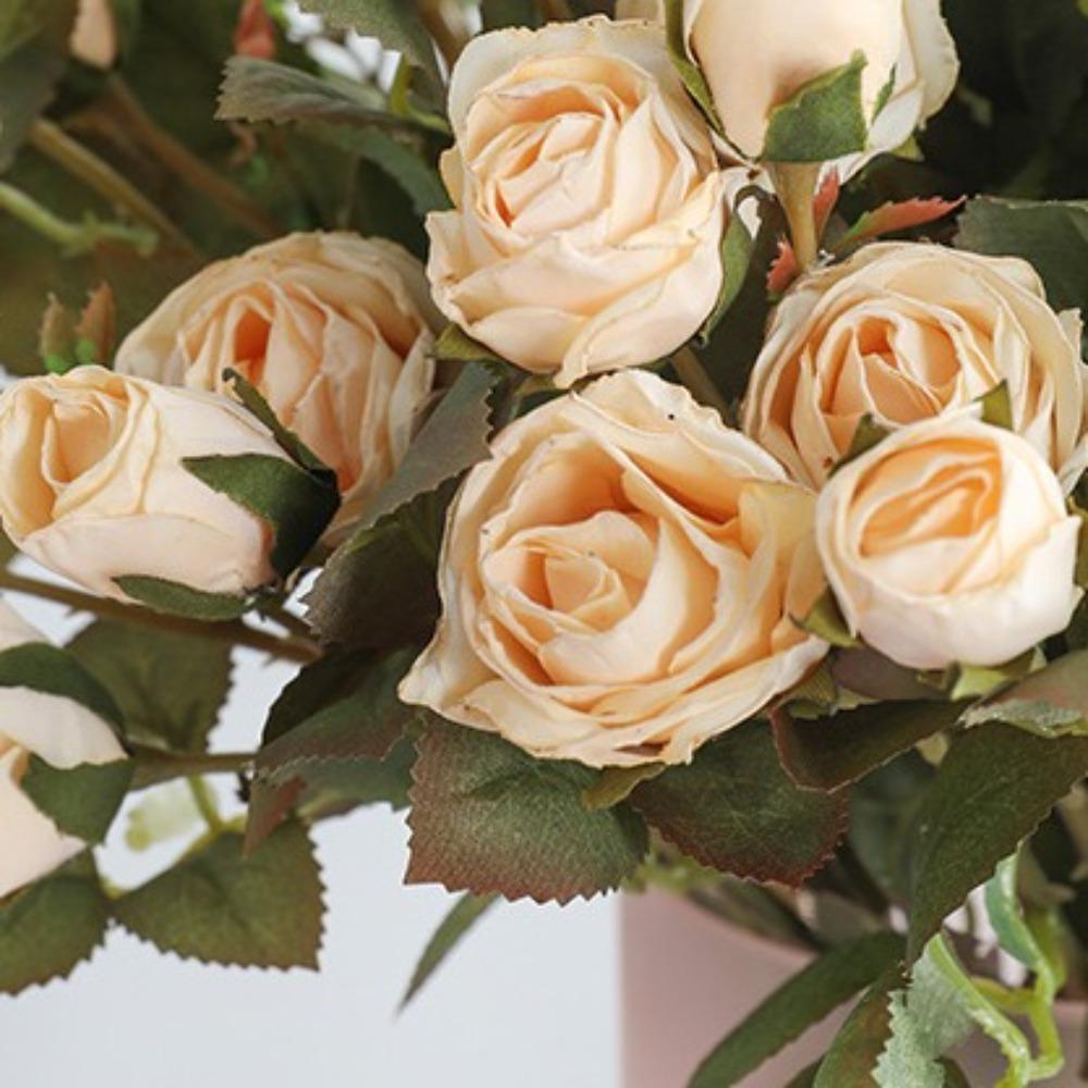 European-Style Artificial Flowers Silk Large Size Artificial Rose Branch Wedding Floral Arrangement DIY Floral Arrangement