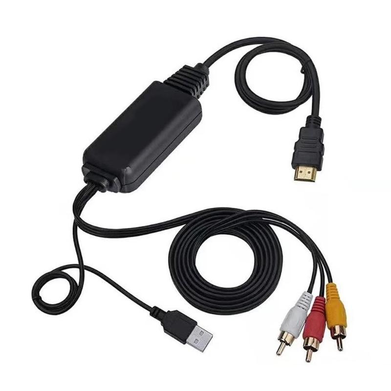 Hdmis To Avs 3RCA Converter Cable 1080P Resolution Support For PC Laptop With USB Power Audios Video Signal Transmission