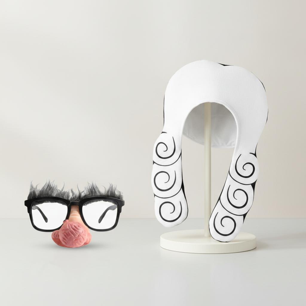 Novelty Old Man Sunglasses Funny Fancy Dress Party Photo Props Spiral Hairpiece Headpiece