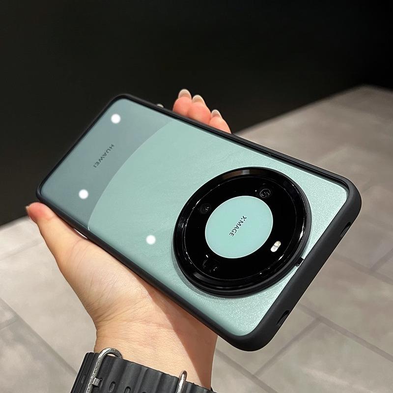 Magnetic Metal Large Hole Lens Suitable for Huawei Mate70pro Mobile Phone Case Mate60 New Transparent Protective Case