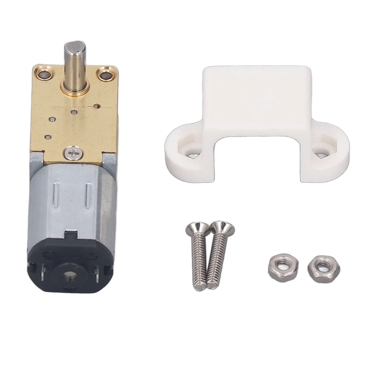 

12V DC Geared Motor with Fixed Base Single Shaft Brushed High Torsion Worm Gear Speed Reduction Motor 7.5mm 27RPM(1:603