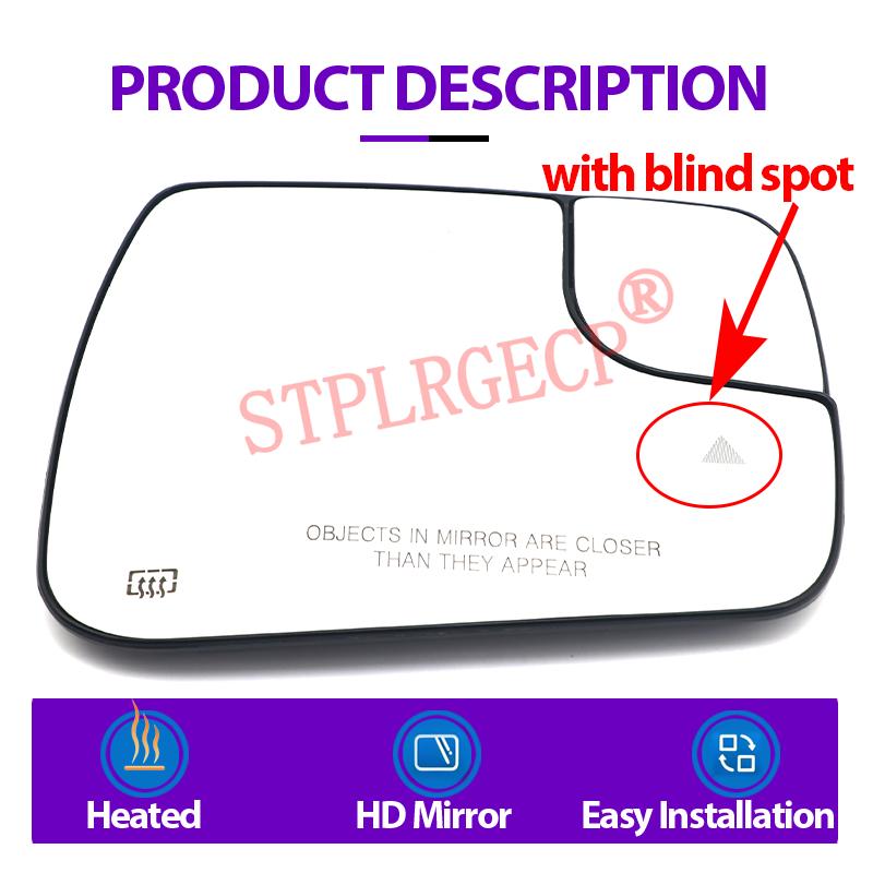 For Dodge RAM 1500 DT 2019-2024 Auto Car Left or Right Heated Clear Rear View Side Mirror Glass Lens Blind Spot Accessorie LH RH