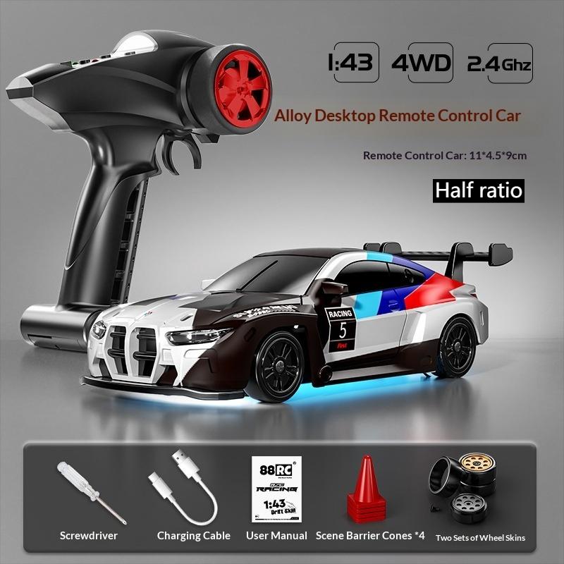 New Product In Stock 1/43 Alloy Drift Car 2.4G Four-Wheel Drive Drift Car Desktop Series Fully Proportional Including Gyroscope